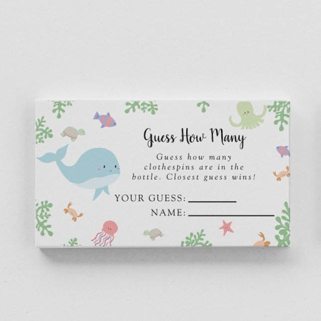 Placement Sous le Baby shower marin Devinez combien de carte (Créateur téléchargé)