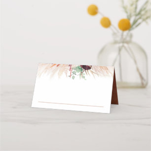 Placement Terracotta Pampas Grass Mariage Carte de Place