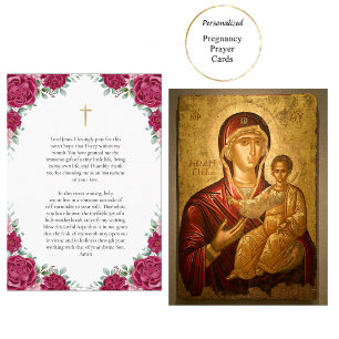 Placement Theotokos et la carte de prière de la grossesse en