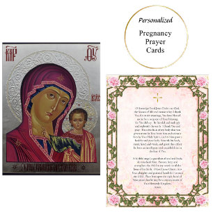Placement Theotokos et la carte de prière de la grossesse en