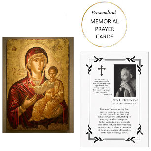Placement Theotokos et la carte de prière funéraire Christ E
