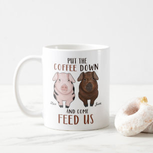 Placer Le Café - Cochon - Mug Personnalisé 