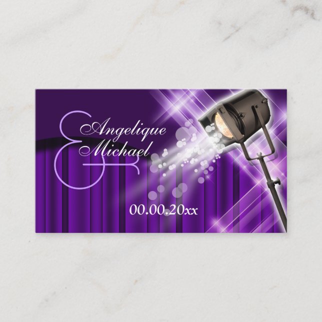 Placer les cartes Hollywood thème mariage (Devant)