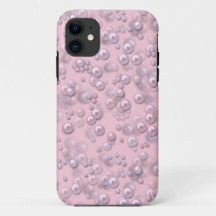 Placers of white-pink pearls on pink velvet