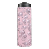 Placers of white-pink pearls on pink velvet