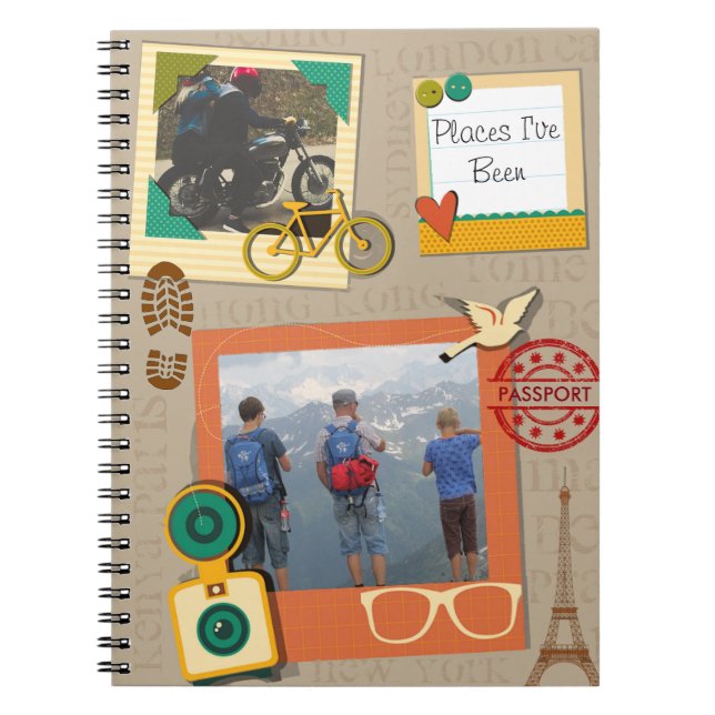 Places I've Been Custom Photo Travel Notebook (Front)