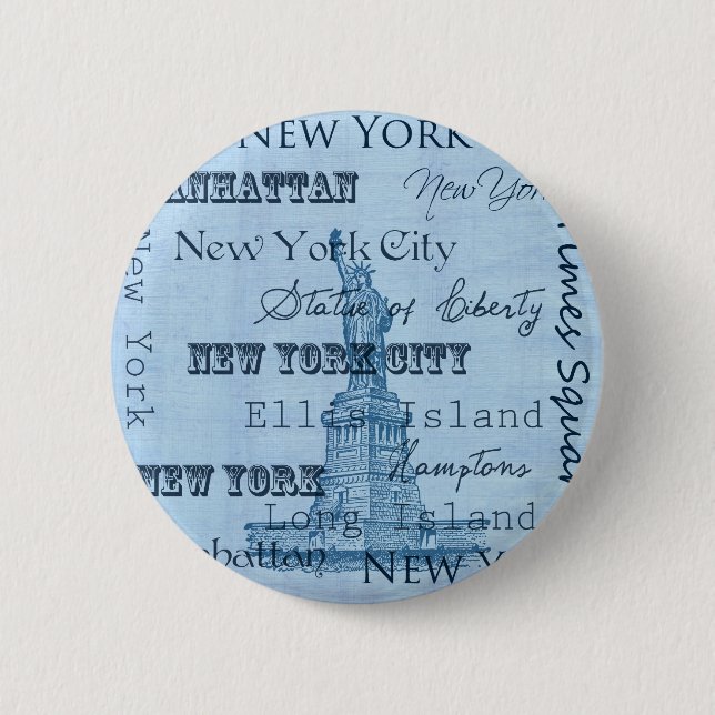 Places New York 2 Inch Round Button (Front)