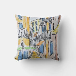 Placette Abbe Robert Jarred Old Nice, France Throw Pillow