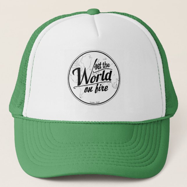 Placez le monde sur le casquette de camionneur du (Devant)