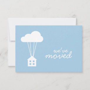 Placid Blue House & Cloud  Housewarming Invite
