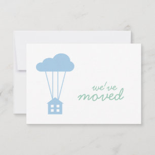 Placid Blue House & Cloud  Housewarming Invite