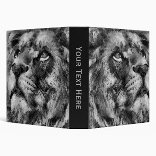 Placid Lion Face Silver Binder