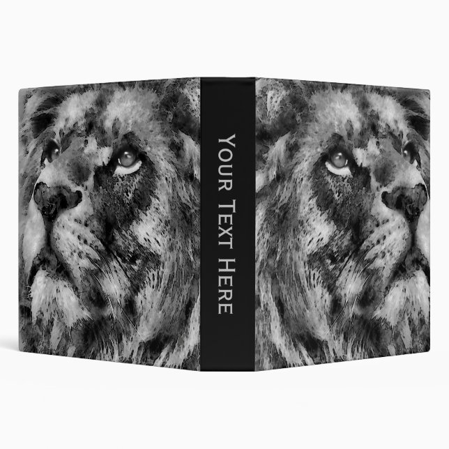 Placid Lion Face Silver Binder (Background)