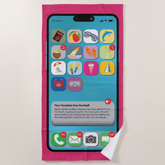 Placing Your Phone Is In Vacation Mode Beach Towel