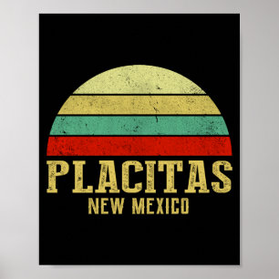 Placitas New Mexico Vintage Retro Sunset _1 Poster