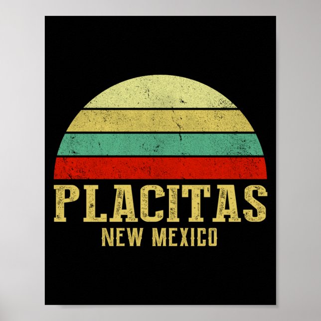 Placitas New Mexico Vintage Retro Sunset _1  Poster (Front)
