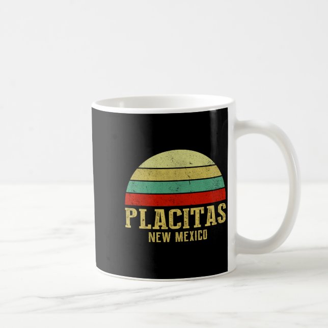 Placitas New Mexico Vintage Retro Sunset  Coffee Mug (Right)