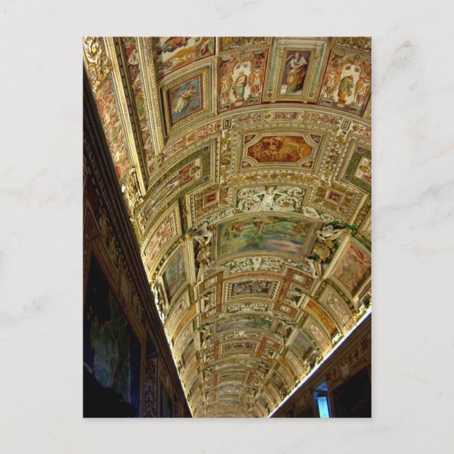 Plafond au Musée du Vatican, Rome Italie Carte pos (Devant)
