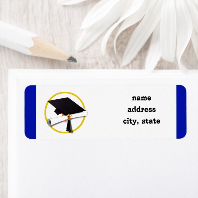 Plafond de diplôme avec diplôme - Bleu foncé (En situation)