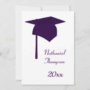 Plafond de graduation pourpre et invitations de ba
