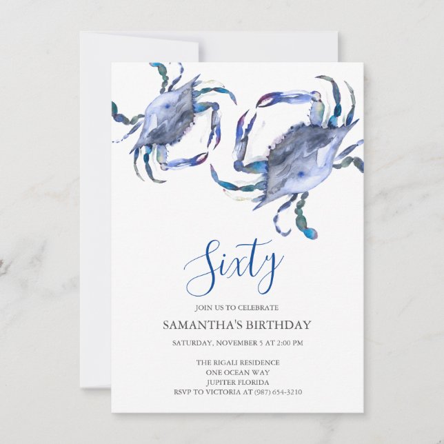 Plage 60e anniversaire Invitations (Devant)