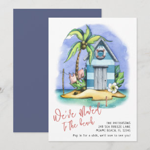 Plage Aquarelle Tropicale Faire-part de déplacemen
