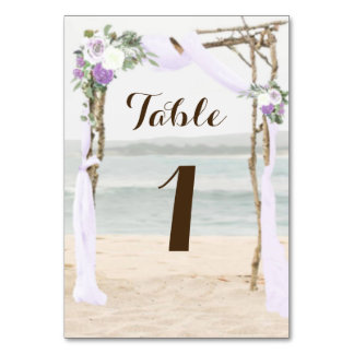 Plage Arbor Lavender Mariage Table Numéro Cartes