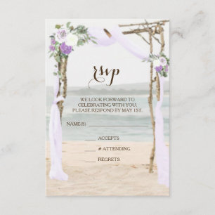 Plage Arbor Lavender Wedding Carte RSVP