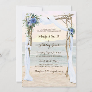 Plage Arbor Sunset Blue Orchid Faire-part de maria