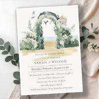 Plage Arc Floral Botanique Couples Invitation de d