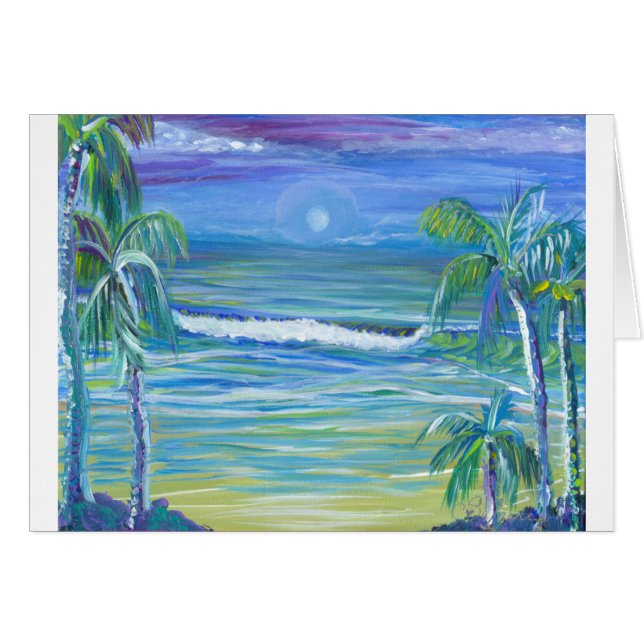 plage au coucher de la lune (Devant horizontal)