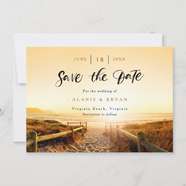 Plage au coucher du soleil Enregistrer la carte Da (Devant)