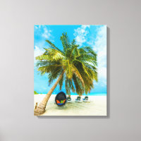Plage aux Maldives en toile imprimé 2