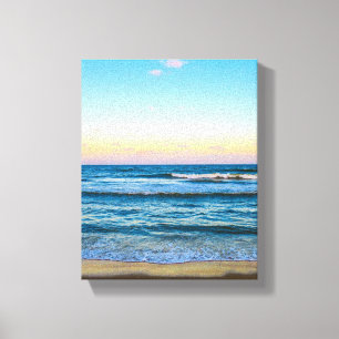 Plage avec image de vagues lumineuses sur toile