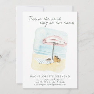 Plage Bachelorette Fête Timeline Invitation