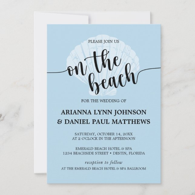 Plage Bleue Été Sur La Plage Invitation (Devant)