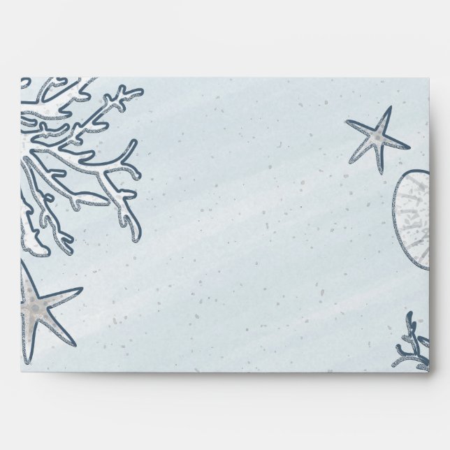 Plage Coral Reef Sea Shell & Starfish Enveloppes (Devant)