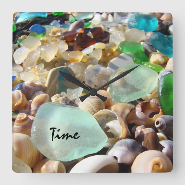 Plage côtière Verre de mer Horloge murale Personna (Recto)
