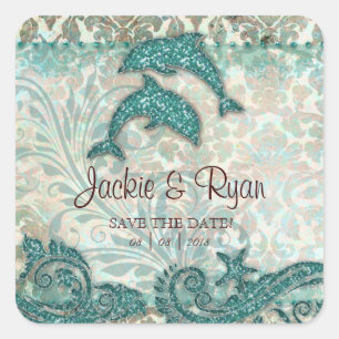 Plage Date de sauvegarde Mariage Stickers Dauphins