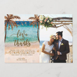 plage de carte photo d'amour et de mercis