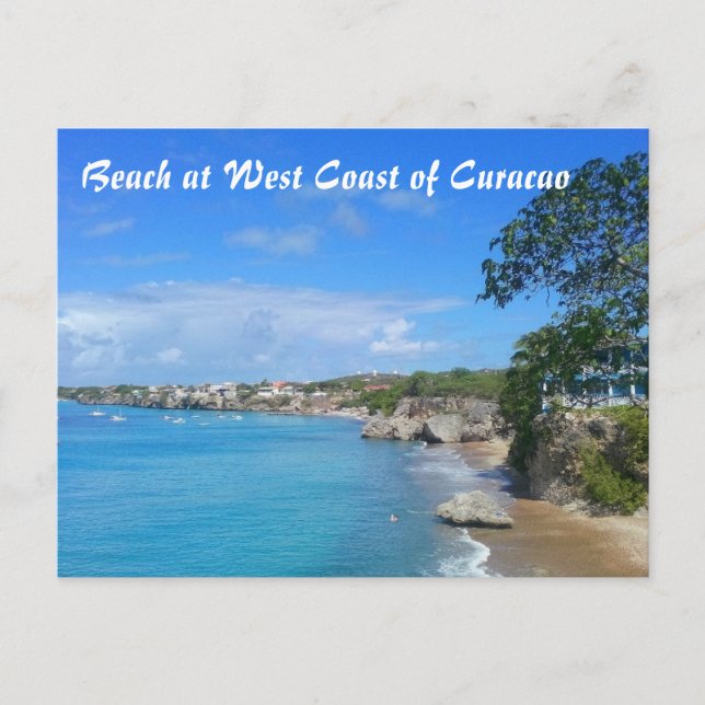 Plage de carte postale sur la côte ouest de Curaça (Devant)