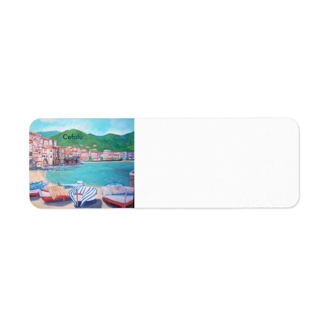 Plage de Cefalu - Étiquettes (Devant)