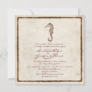 Plage de Cheval de Mer vintage Invitation de maria