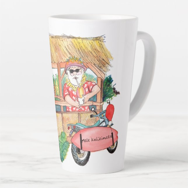 Plage de glace de rasage Père Noël Latte Mug (Angle droit)
