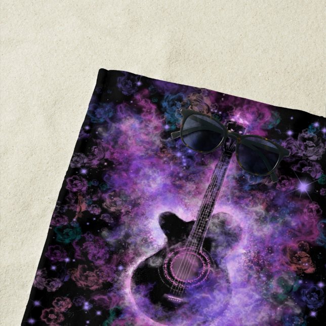 Plage de Guitare romantique Serviette Musique Rock (En situation)