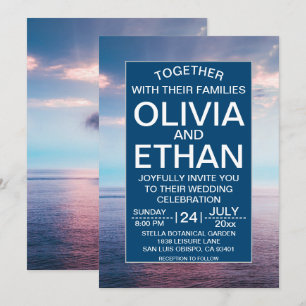Plage de mer bleu ciel Faire-part de mariage