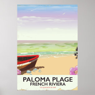 Plage de Paloma, affiche de voyage de la Côte d'Az