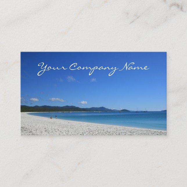 Plage de sable blanc tropical - Cartes de visite d (Devant)