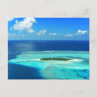 Plage de sable des Maldives carte postale île trop