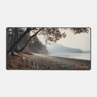 Plage de sable personnalisée avec Arbres Desk Mat